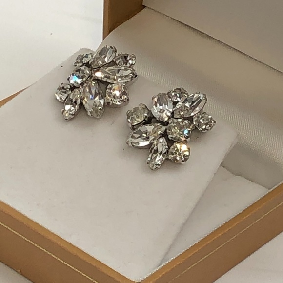 Sherman Clear Crystal Clip On Earrings - Picture 4 of 5